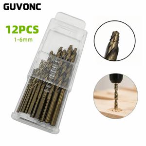 12개입 M35 코발트 스텝 드릴 비트 1-6mm 자가 중심 조절 스플릿 포인트 드릴 (스테인리스강, 경화 금속, 목재, 플라스틱용)