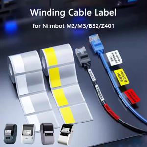 Niimbot M2/M3/Z401/B32 보호 필름이 있는 와인딩 라벨 네트워크 케이블 용지 광섬유 스티커 방수 자체 접착식