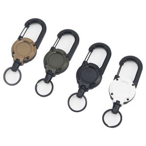 1Pcs 개폐식 배지 릴 헤비 듀티 클립 카라비너 ​​키 체인 남성용 휴대용 확장형 키 홀더 야외 가방 액세서리
