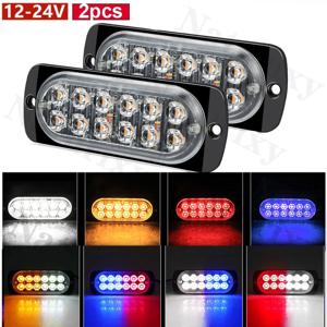 2개 12/24V 12LED 사이드 마커 경고등 (트럭, 토요타 그릴, 차량, 보트용) 라이트 바 램프 스트로브 (옵션)