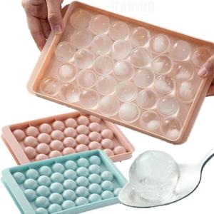 33 아이스 볼 몰드 - 위스키 칵테일용 뚜껑 있는 둥근 얼음 제조기, 완벽한 하키볼 모양, BPA 프리 미니 트레이 주방 도구