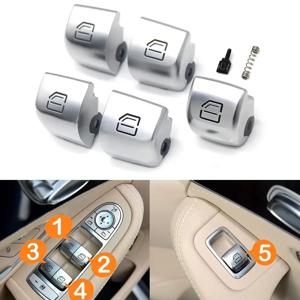 W205 W253 W213 W293 W222 자동차 마스터 조수석 도어 윈도우 스위치 버튼 커버 캡 교체품 (메르세데스 벤츠 C E GLC S 클래스용)