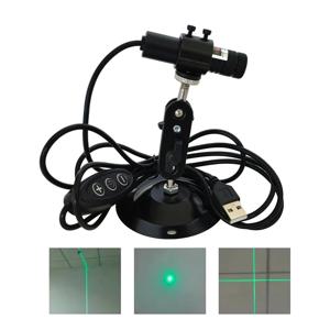 USB 그린 도트/라인/크로스 50mW 100mW 200mW 520nm 초점 조절 가능 레이저 모듈 목공 위치 지정기(홀드 포함)