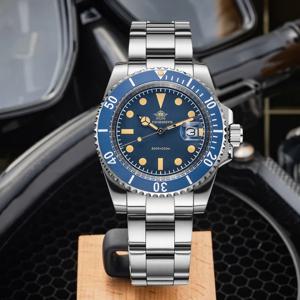 ADDIESDIVE 41mm 남성용 쿼츠 시계 미네랄 글래스 200m 방수 야광 핸즈/마커 일본식 무브먼트 비즈니스 스타일