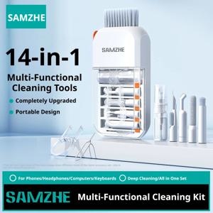 SAMZHE 14 in 1 다기능 청소 도구 세트 키보드 청소기 브러시 키트 이어폰 청소 전전전화 전전전화 이어폰 이어폰 이어폰 키보드 아이폰 포트, AirPods, 키보드, 키보드 및 키전화 아이폰 포트, AirPods, 키보드, 키보드 및 키전화기 제거용 깊은 청소 키트 - 정밀 도구 노트북 키보드 청소 도구 세트 디지털 카메라 헤드셋
