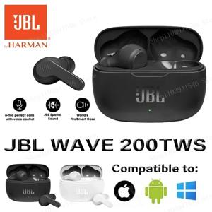 JBL WAVE 200TWS는 진정한 무선 이어버드를 갖춘 제품입니다. JBL W200 tws 블루투스 5.0 이어폰, 마이크가 있는 스포츠 헤드폰, HK 버전