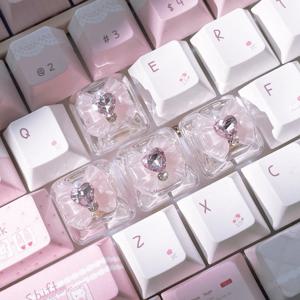 4pcs 나비 키캡 귀여운 기계식 키보드 반투명 활 모양의 키캡 맞춤형 백라이트 DIY 장식 키캡