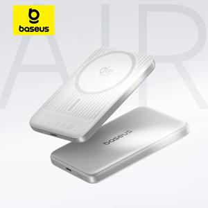 베이스어스 Qi2.2 마그네틱 보조배터리 30W USB-C & 25W 무선 충전 10000mAh 카드형 NFC 배터리 모니터링 (아이폰, 삼성용)