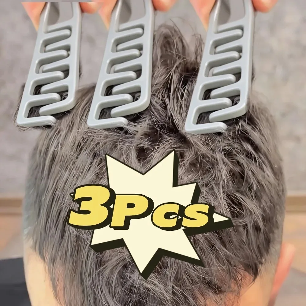 3Pcs 남성용 플라스틱 헤어 빗, 미니멀리스트 그레이 스타일링 빗, 휴대용 포켓 빗, 일상 비즈니스 여행 사무실 사용용