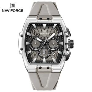 NAVIFORCE 최고급 브랜드 남성용 시계 다기능 크로노그래프 야광 핸즈 30m 방수 실리콘 스트랩 오리지널 남성 시계