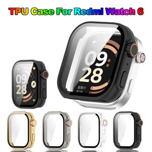 Xiaomi Redmi Watch 6 용 PC 케이스 + 유리 화면 보호기 Redmi Watch 6 액세서리 용 긁힘 방지 필름 범퍼 보호 커버