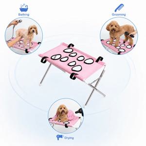 휴대용 애완동물 목욕 해먹 스탠드, 조절 가능한 강아지 고양이 세척용 고정망 지지대, 접이식 애완동물 목욕 건조 그로우 랙