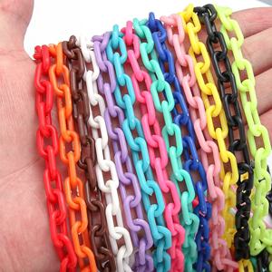 10개 50cm 컬러풀 아크릴 링크 체인 연장 체인, 쥬얼리 제작 DIY 목걸이 팔찌 열쇠고리 가방 체인 액세서리