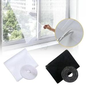 창문 모기장 자가 접착식 모기 방지 도어 1/2개 먼지 방지 모기망 DIY 자유 절단 모기장 커튼
