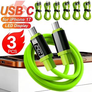 3개입 240W USB C to C 데이터 케이블 PD 고속 충전 케이블 아이폰 17 16 15 삼성 폰용 0.3m/1m/1.5m/2m 타입 C 케이블
