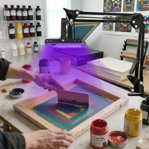 UV 노광기 키트 96/144 LED 조명, 접이식 조절 가능 스탠드, 스크린 인쇄 노광, 사진 감광액, 시안오프트, 사무용