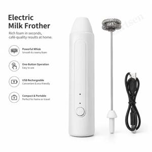 전기 커피 거품기/우유 거품기+계란 거품기 미니 푸드 블렌더 USB 충전식 휴대용 3단 속도 에스프레소 도구
