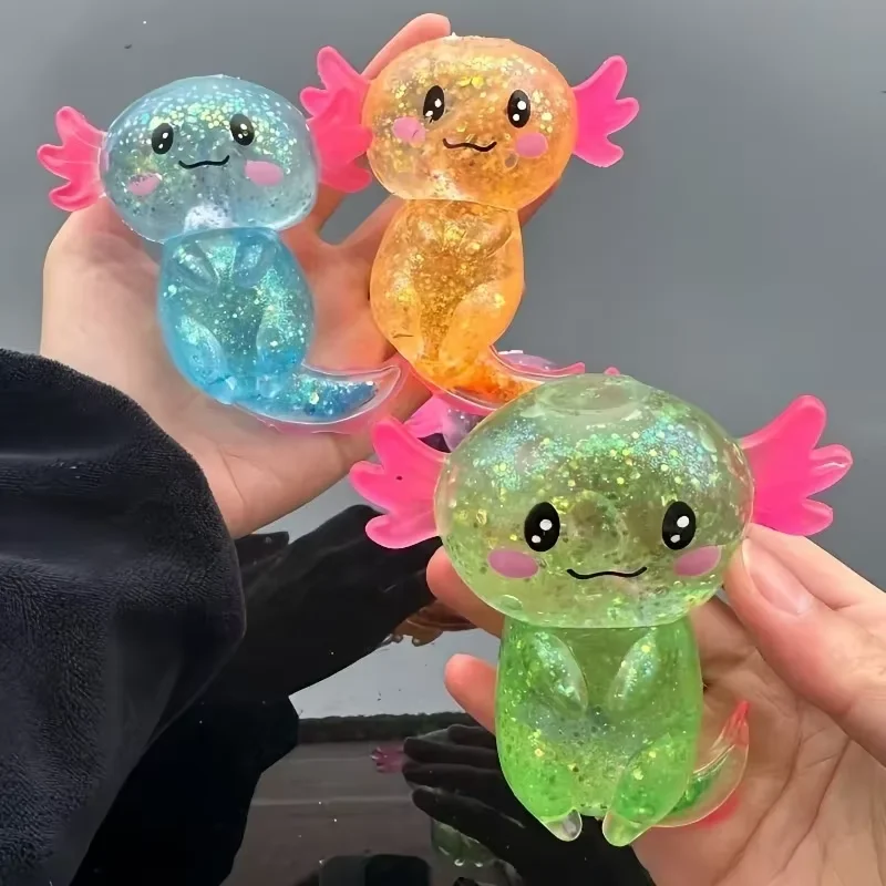 반짝이 살라만더 말토즈 피젯 토이 스퀴시 말토 설탕 스트레치 악솔롯 재미있는 스퀴즈 생일 용품 불안 완화 선물