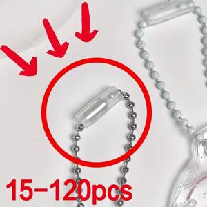 15-600개 사진 카드 홀더 키체인 투명 아크릴 가방 참 DIY 핸드메이드 분실 방지 보호 커버 비드 체인 액세서리