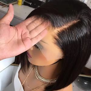 250% 밀도, 13x4 레이스 프론트 가발, 부드러운 스트레이트 스타일, 100% 천연 모발 사용, 투명한 레이스, 밥 스타일 가발, 4x4 레이스 클로저 가발, 여성용 천연 모발 가발