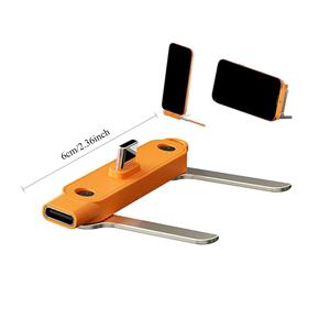 USB 타입 C 플랫 충전 케이블 C 킥 케이블 스탠드, 투명 지지대가 있는 접이식 휴대폰 홀더, 240W 충전 와이어 브래킷