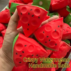 바삭바삭한 소리가 나는 수박 블록 스퀴징 장난감, 수제 DIY 핸드메이드 스퀴즈 볼, 반동 없는 스트레스 해소 장난감 (선물용)