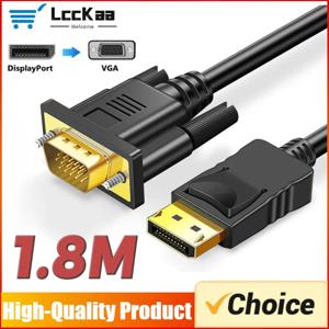 1.8M 디스플레이포트에서 VGA로 변환기 DP에서 VGA 연결 어댑터 1.8m 케이블 풀 HD 1080P 데스크탑 노트북 PC TV 모니터 프로젝터용