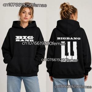 여성용 Kpop 가을 겨울 코튼 후드티 BIGBANG 2026 콘서트 굿즈 오버사이즈 스웨트셔츠 페스티벌 레이브 의상 상의