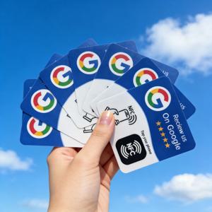 프로그래밍 가능한 NFC 215 정사각형 카드, 구글 평가 카드 NFC 읽기 및 쓰기에 적합, 13.56MHz QR 코드 편집 가능한 스티커 카드