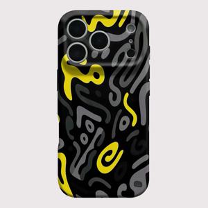 아이폰 17 16 15 14 13 12 11 Pro Max Air 16e 7 8 Plus XS Max X XR용 추상 그래피티 패턴 하드 PC 백 커버 폰 케이스