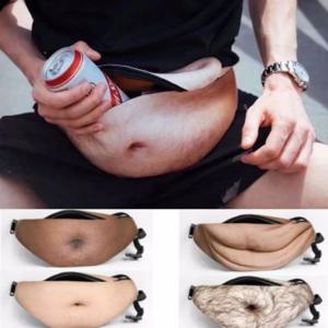 재미있는 가짜 맥주배 허리 가방, 할로윈 파티 코스프레 소품용 조절 가능한 허리 파우치 선물