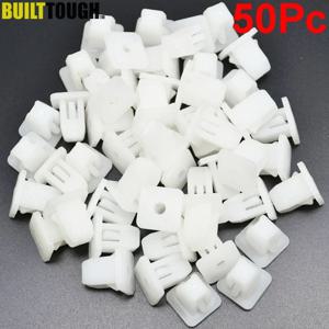 50Pcs 흰색 사각형 자동 패스너 자동 범퍼 패스너 리벳 리테이너 클립 푸시 엔진 커버 펜더 자동차 도어 트림 패널 클립