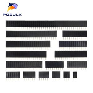 100PCS 단일 행 여성 2.54MM 간격 핀 소켓 여성 헤더 커넥터 2P 3P 4P 5P 6P 7P 8P 9P 10P 11P 12P 13P 14P 15P 40P