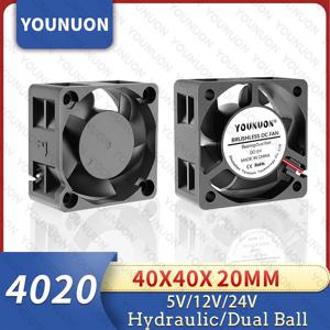 듀얼 볼 40mm 냉각 팬 40x40x20mm 쿨러 24V 12V 5V 4020 컴퓨터 케이스 냉각 팬 2PIN 3PIN 방열판 팬 3D 프린터 팬