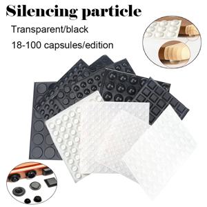 18-100pcs 자체 접착식 원형/사각형 실리콘 고무 범퍼 부드러운 투명/검정색 미끄럼 방지 충격 흡수 발 패드 댐퍼
