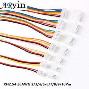 10 세트 JST XH2.54 XH 2.54mm 와이어 케이블 커넥터 2/3/4/5/6/7/8/9/10 핀 피치 Male Female 플러그 소켓 300MM 26AWG