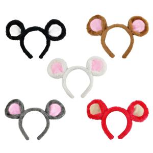 소프트 베어 귀 머리띠 플러시 마우스 귀 머리 후프 얼굴을 씻어 만화 동물 Hairbands 할로윈 의상