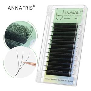 ANNAFRIS W 모양 속눈썹 연장 3D 미리 만들어진 볼륨 팬 W 스타일 YY 고품질 천연 가짜 밍크 개별 속눈썹 용품