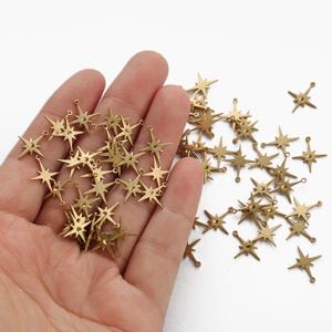 50 개/가방 DIY 쥬얼리 귀걸이 목걸이에 대 한 황동 스타 기하학 매력 펜 던 트 팔찌 공예 결과 만들기 수 제