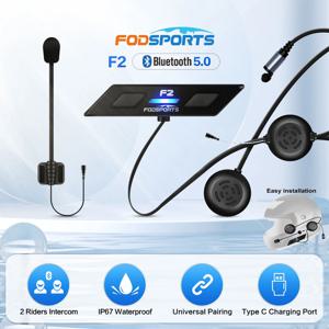 포드스포츠 F2 오토바이 블루투스 인터콤 헬멧 헤드셋 무선 인터컴 1000m IP67 방수