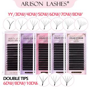 ARISON W 모양 속눈썹 익스텐션, YY 모양 속눈썹, 부드러운 인조 밍크, 쉬운 팬, 자연스러운 속눈썹, 프리메이드 볼륨 팬, 3D, 4D, 5D, 6D