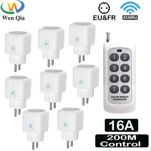 무선 원격 제어 소켓 스위치 200 미터 원격 제어 전기 콘센트 220V 16A 가전 팬 빛에 대 한 EU 플러그