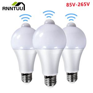 85-265V E27 PIR 모션 센서 램프 9W 12W 15W 18W LED 전구 모션 센서 적외선 방사선 모션 감지기 보안 조명