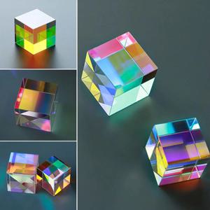 광학 유리 X-큐브 이색성 큐브 디자인 큐브 프리즘 RGB 결합기 분배기 교육 선물 클래스 물리학 교육 장난감