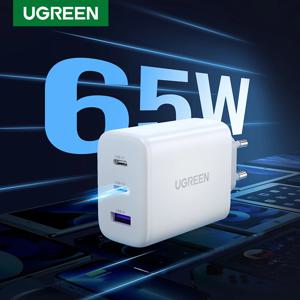 UGREEN 65W PD 충전기, 퀵 차지 4.0 및 3.0 지원, Type-C PD USB 충전기, iPhone 18, 17, 16 Pro Max용, 노트북용 고속 충전기, PD 충전기