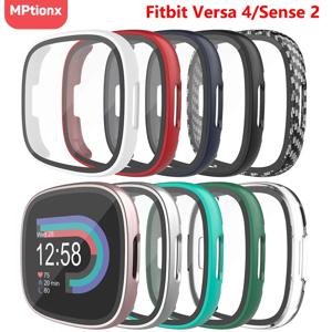 Fitbit Versa 4/Sense 2용 화면 보호기 하드 PC 범프 보호용 HD 강화 유리 케이스 올라운드 풀 커버 범퍼 쉘