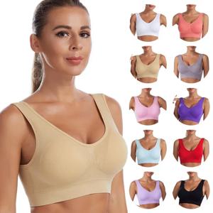 12가지 색상, S-6XL 사이즈, 다양한 사이즈로 출시된 여성용 스포츠 브라, 푸쉬업 기능, 심리스 디자인, 짐, 조깅, 요가, 피트니스에 적합한 크롭탑, 여성용 스포츠 브라