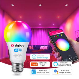Zigbee-18W 3.0 LED 전구, Tuya WiFi RGB + WW + CW E27 LED 램프 110V 220V 스마트 라이프 알렉사 구글 어시스턴트와 함께 작동