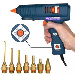 150W 온도 조절 기능이 있는 핫멜트 글루건, 가정용 DIY 및 산업 제조용, 11mm 글루 스틱, 순수 구리 노즐