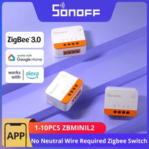 1-10PCS SONOFF ZBMINIL2 Zigbee 3.0 중성선 필요 없음 스마트 스위치 EWeLink를 통한 초소형 양방향 제어 Google Alexa Alice